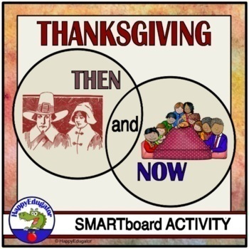 Preview of Thanksgiving Then and Now Smartboard Activity