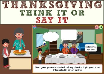 Preview of Thanksgiving - Think It or Say It Boom Cards