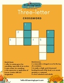 Thanksgiving Three-Letter Crossword Puzzle for Kids