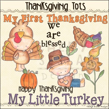 Thanksgiving Tots Clipart Collection by Whimsical Inklings | TPT