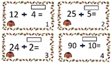 Thanksgiving Touch numbers division task cards (scoot)