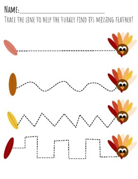 Thanksgiving Tracing Practice by Lauren's Little Learners | TPT