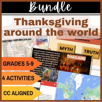 Preview of Thanksgiving Traditions Around the World for Social Studies : interactive BUNDLE
