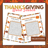 Thanksgiving Traditions Word Search Puzzle | Thanksgiving 