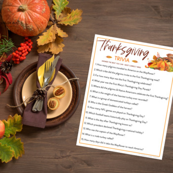 Thanksgiving Trivia Activity | Seasonal Brain Break Game | Turkey Day