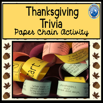Preview of Thanksgiving Trivia Paper Chain Activity Freebie