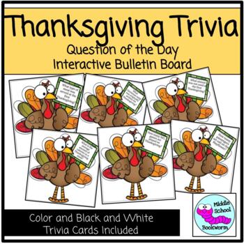 Thanksgiving Trivia Question of the Day Interactive Bulletin Board