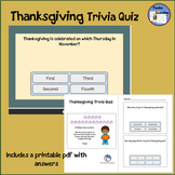 Thanksgiving Trivia Quiz G3-5