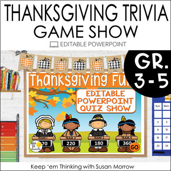 Preview of Thanksgiving Trivia & History Game Show, Thanksgiving History Activity November