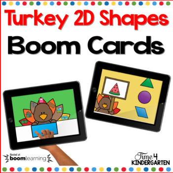 Preview of Thanksgiving Turkey 2D Flat Shapes Boom Cards