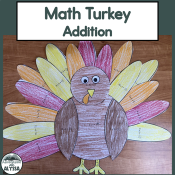 Preview of Thanksgiving Turkey│Addition Activity│Math Worksheet & Craft