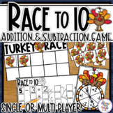 Thanksgiving Addition & Subtraction to 10 - a 10's frame game