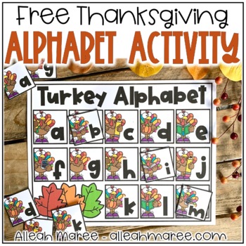 Preview of Thanksgiving Turkey Alphabet Activity FREEBIE