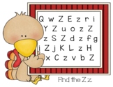 Thanksgiving Turkey AtoZ Letter Recognition Bingo Dotter Set