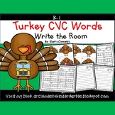 Thanksgiving | Turkey CVC Words | Literacy Center | Write 
