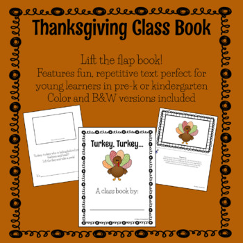 Preview of Thanksgiving Turkey Class Book