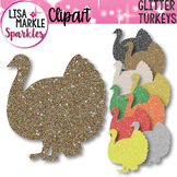 Thanksgiving Turkey Clipart with Glitter