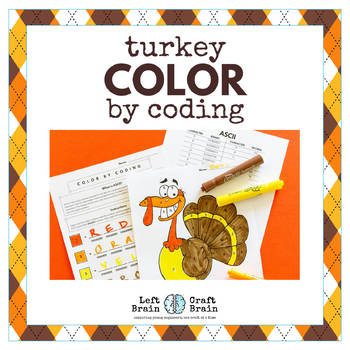 Preview of Thanksgiving Turkey Color by Coding STEAM Activity
