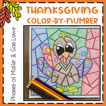 Preview of Thanksgiving Turkey Color by Number {Matter, Phase Changes, and Gas Laws}