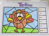 Thanksgiving Turkey - Color by numbers. Numbers 1-10, Vowe