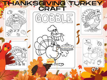 Preview of Thanksgiving Turkey Craft Activities Coloring Book for Kids