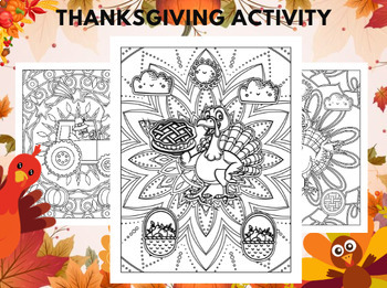 Preview of Thanksgiving Turkey Craft Coloring Book for Kids Activities