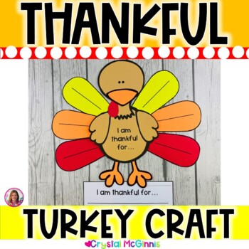 Preview of Thanksgiving Turkey Craft | I Am Thankful For Fall Writing Activity | Fall Craft