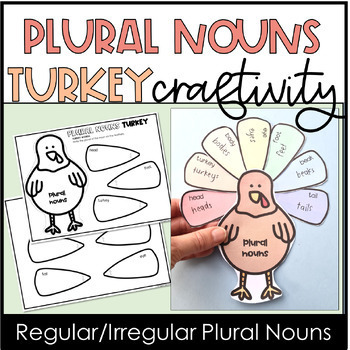 Preview of Thanksgiving Turkey Craft Plural Nouns 1st, 2nd, 3rd, 4th grade