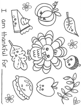 Thanksgiving Turkey Day Kawaii Coloring page by Db Phannola | TpT