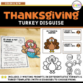 Thanksgiving Pet Turkey Disguise Craft and Writing Activit