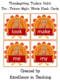 Thanksgiving Turkey Dolch Pre-Primer Sight Words Flash Cards!