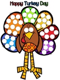 Thanksgiving Turkey Dot Paint Page and Color Sheet
