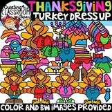 Thanksgiving Turkey Dress Up Clipart {Turkey Clipart}