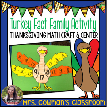 Preview of Thanksgiving Turkey Fact Family Craft & Center