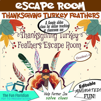 Preview of Thanksgiving Turkey Feathers Escape Room Class