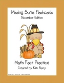 Flashcards- Missing Sums- Turkey Time Edition