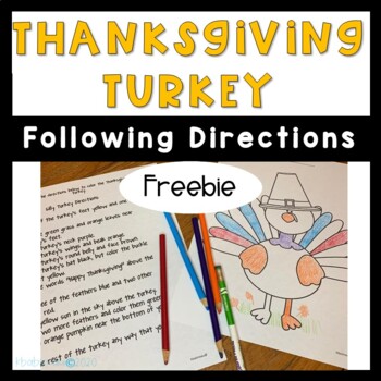 Preview of Thanksgiving Turkey Following Directions Freebie