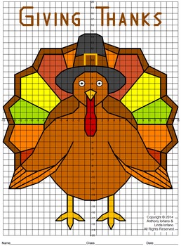 Preview of Thanksgiving Turkey Mystery Picture - 4 Quadrants : Distance Learning