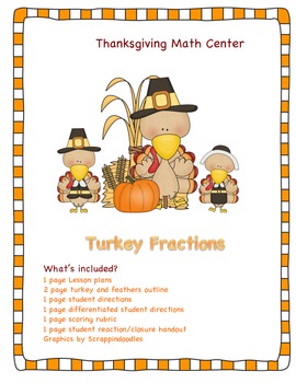 Preview of Thanksgiving Turkey Fractions Math Activity