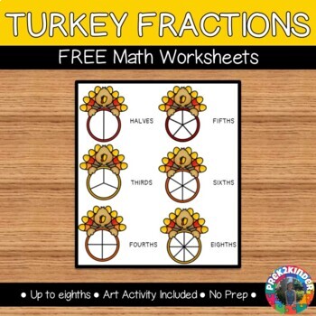 Preview of Thanksgiving Turkey Fractions Math Activity
