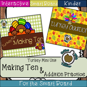 Preview of Thanksgiving Turkey Fun Mini Bundle: Addition/Making Ten (SMART Board)
