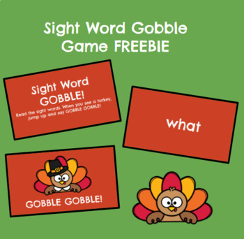 Preview of Thanksgiving "Turkey Gobble" Sight Word Game FREEBIE! 