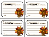 Thanksgiving Turkey Gram Thankful Note for Classmates, Tea