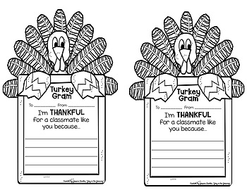 Thanksgiving Turkey Grams FREE by Joy in the Journey by Jessica Lawler