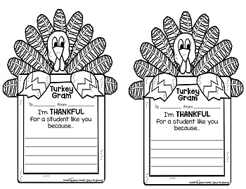 Thanksgiving Turkey Grams FREE by Joy in the Journey by Jessica Lawler
