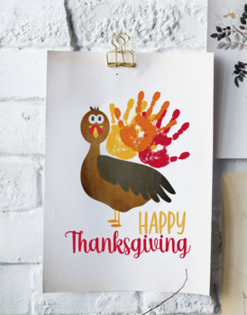 Preview of Thanksgiving Turkey Handprint Craft Activity