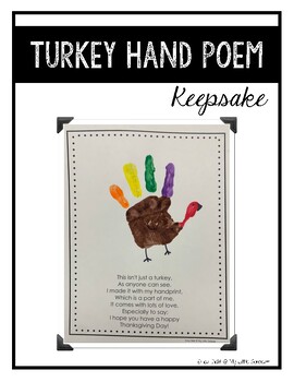 Thanksgiving Turkey Handprint Poem Keepsake craft by My Little Sonbeam