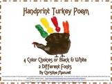 Thanksgiving Turkey Handprint Poem and Keepsake