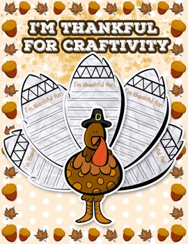 Preview of Thanksgiving Turkey I Am Thankful Craft / Craftivity