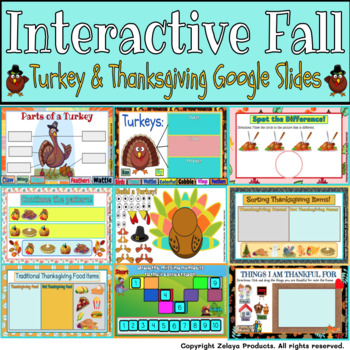 Thanksgiving Turkey Interactive Google Slides (Distance Learning)